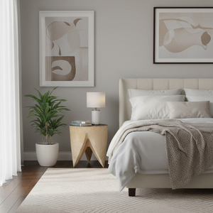 Taburete y Mesa Auxiliar de Madera de Suar Maciza de Tres Patas, Muebles de Madera Natural Hechos a Mano para Sala de Estar y Uso en Hostelería - Product Image 3