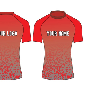 Rashguard MMA personnalisé unisexe à manches courtes, protection solaire, vêtements de compression, 100% polyester - Product Image 2