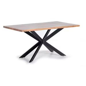 Muebles para el hogar Mesa de comedor de madera Mesa rectangular moderna Patas de metal Directo de proveedores indios Mesas de comedor de calidad premium - Product Image 1