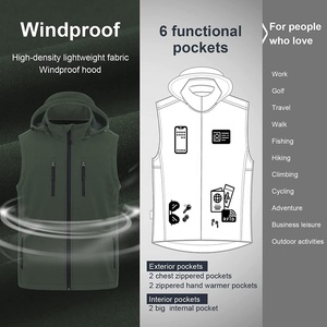 เสื้อกั๊กผู้ชายแบบลำลอง ผ้าหนา อุ่น กันลม ยี่ห้อ Premium จากปากีสถาน พร้อมฮู้ดถอดได้ - Product Image 5