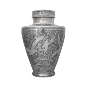 Pot commémoratif d'urne de crémation en laiton fait à la main avec gravure (grande taille, 27 cm de haut) - Product Image 1