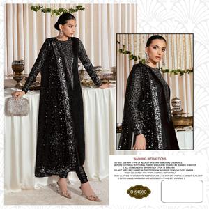 ชุดสูทยาวผ้าจอร์เจียสำหรับงานแต่งงานและงานปักตาข่ายสำหรับสไตลิสต์คอลเลคชั่นปากีสถาน - Product Image 2