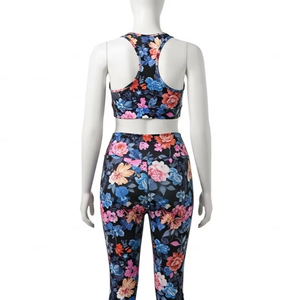 ชุดโยคะพิมพ์ลายดิจิทัลไซส์ใหญ่ ผ้าโพลีเอสเตอร์ผสมสแปนเด็กซ์ ยืดหยุ่นสูง สวมใส่สบาย ชุดออกกำลังกาย ชุดฝึกซ้อม ขายส่ง - Product Image 3