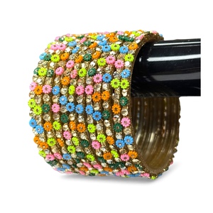 Export Quality <b>Gold</b> Plated Trendy Multicolor Thin Glass <b>Pearl</b> Bangle Set Nickel-Free for Global Retailers Wedding Wear - Product Image 2