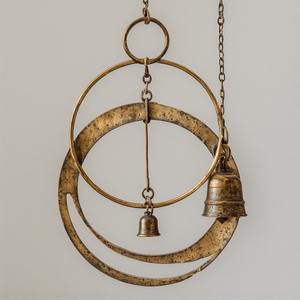 Carillon éolien en fer Golden Echo conçu avec une finition métallique élégante offrant des tons apaisants et une beauté artistique pour tous - Product Image 1