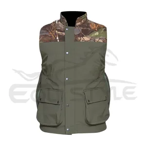 Chaleco de caza para hombre con bolsillos, talla grande, Camuflaje verde, caza, senderismo, pesca, camarógrafo, chaleco de caza ligero