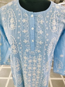 Tunique bohème pour femmes classique 2025, à motifs paisley, brodée à la main, 100% coton, boutons sur le devant, robe courte pour femmes - Product Image 4