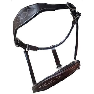 Équipement d'équitation le plus vendu licou de course de chevaux en cuir rembourré robuste avec coutures fantaisistes sur le raccord en laiton de la muserolle - Product Image 2