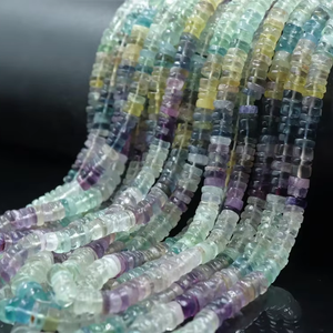 AAA Quality Multi Fluorite <b>Heishi</b> Beads 6mm 16 Inches Smooth Tyre Shape Natural Stone 0.40mm Hole for Jewellery Making - Product Image 2