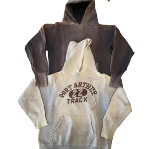 Sweat à capuche vintage personnalisé délavé à l'acide pour homme, coupe oversize à épaules tombantes, marron délavé, Trackstar, marque privée OEM - Product Image 5