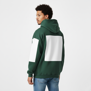 Sweat à capuche pour homme de haute qualité, 580 g/m², en polaire épaisse, bicolore, coupe ample et oversize, personnalisable avec broderie, uni, teint - Product Image 5