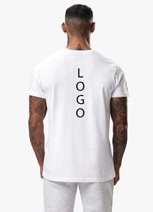 95% algodón 5% Elastano hombres Slim Fit de talla grande cuello redondo Camiseta personalizada 3D bordado ropa de entrenamiento gimnasio camisetas para hombres - Product Image 6