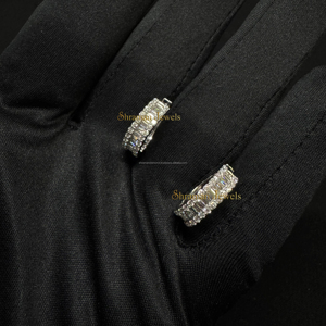 Mayorista de lujo personalizado 14K oro sólido moda Huggie aro apilamiento todos los días pendientes de diamantes de moda para mujeres laboratorio personalizado crecido - Product Image 1