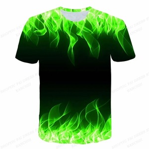 Camiseta de verano para hombre, camisetas con estampado 3D de llama verde azul, camiseta de manga corta a la moda para hombre y mujer, camisetas de Hip Hop para niños, camiseta para niño - Product Image 1