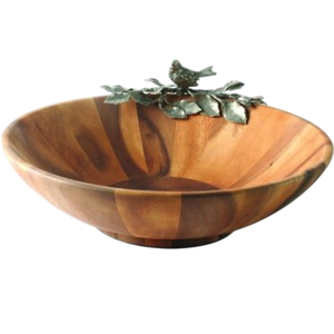 Design de luxe oiseau bol à salade vaisselle utiliser décorations de mariage bol en bois rond de haute qualité en gros pour accessoires de cuisine - Product Image 1
