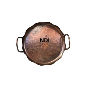 Nueva Bandeja Decorativa Artesanal con Acabado de Cobre para Servir Desayunos y Comida, Ideal para el Hogar, Hoteles y Servicios de Catering - Product Image 1