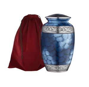 Pink <b>Stone</b> Finished Cremation Urn with Floral Engraved Custom Design Beautiful Aluminum Keepsake Urn for Human Ashes - Product Image 5