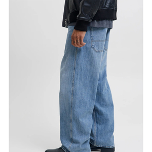 Jeans en denim ample vintage de haute qualité, style streetwear, lavage personnalisé, broderie personnalisée, logo, coupe ample, pantalon décontracté uni, OEM - Product Image 3