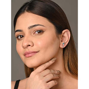 NOVAMART Fine Vintage Trendy <b>Stud</b> <b>Earrings</b> 925 Sterling Silver <b>Emerald</b> Cut Diamond Rose Gold Plated Jewelry for Party Engagement - Product Image 4