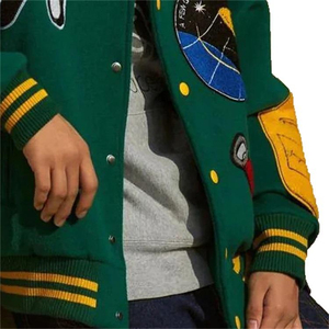 Chaqueta Universitaria Vintage Verde de Chenilla Personalizada de Alta Calidad para Hombre, Chaqueta de Béisbol de Invierno con Letras Bordadas para Hombre - Product Image 3