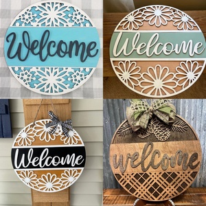 Cute Wooden Welcome <b>Door</b> <b>Hanger</b>, Front <b>Door</b> Decor, Welcome Sign, Year Round <b>Door</b> <b>Hanger</b>, Wooden Welcome <b>Door</b> <b>Hanger</b> - Product Image 6