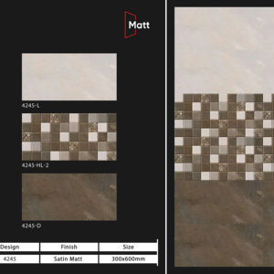 Carreaux muraux en céramique de luxe pour intérieur, 300x600 mm, salle de bain, cuisine, finition brillante, mate, effet sucre, design mural intérieur luxueux - Product Image 1