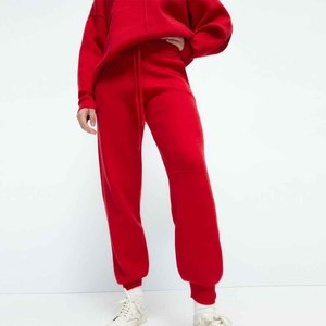 Venta al por mayor de sudadera transpirable de color sólido y pantalones de chándal con logotipo personalizado ropa deportiva polar Jogger conjuntos chándal para mujer - Product Image 2