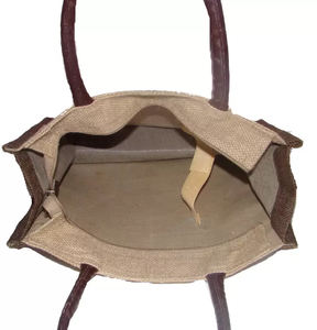 กระเป๋าช้อปปิ้งปอกระเจาเป็นมิตรกับสิ่งแวดล้อมพร้อมด้ามจับหนังแท้ผลิตอย่างระมัดระวัง2025 - Product Image 3