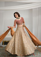 Robes de mariée pakistanaises en mousseline de soie, coupe ajustée, longueur ras du sol, style formel-casual, avec pompons, perles, boutons sur le devant, logo, lavables, ornées de diamants
