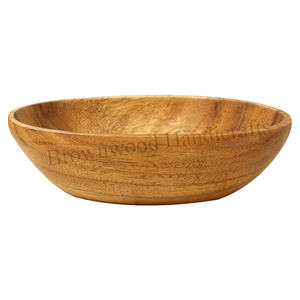 High Quality Handmade Acacia Wood Round Serving Bowl Premium Standard Food Solutions for Restaurant and Party Use Wholesale - Product Image 6