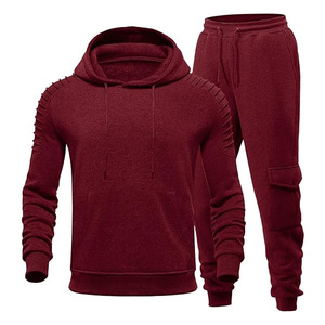 Chándal personalizado de alta calidad para hombre, Jersey de algodón grueso, liso, ajustado, gimnasio, entrenamiento atlético, chándal - Product Image 3