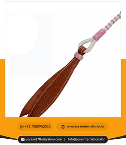 Rommel / Romal / Romel Reins ไนล่อนสีขาว,หุ้มด้วยแร็คหนังธรรมชาติสีแดง NR0049 - Product Image 4