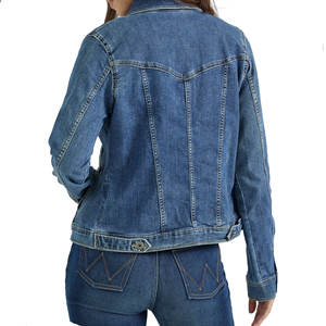 Vestes en jean OEM, vêtements d'hiver tendance, impression personnalisée avec logo, manches longues, teinture unie, vente en gros de vestes en jean pour femmes - Product Image 2