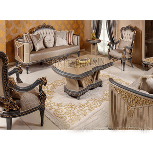 Ensemble de meubles de luxe sculptés à la main en Roumanie, ensemble de canapés de style français pour salon, ensemble de canapés antiques - Product Image 1