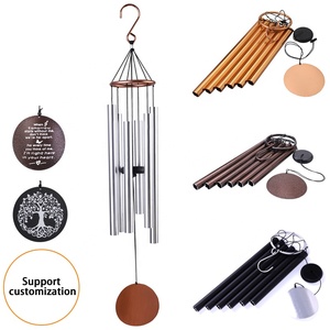 Estilo europeo 34 pulgadas jardín al aire libre decoración colgante 6 tubos de aluminio música campanas de viento regalo creativo inspirado atrapasueños - Product Image 1