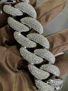 VVS Moissanite Bracelet en argent sterling 925 24MM 8 pouces plaqué or blanc - Product Image 5