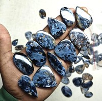 Vente en gros de cabochons de pietersite naturelle, collection d'agate de quartz blanc, fabrication de bijoux en argent faits à la main, forme de poire fantaisie, mélange