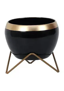 Black Enamel Finished Modern <b>Metal</b> Vases Living Room <b>Table</b> Factory wholesale <b>garden</b> supplies - Product Image 4