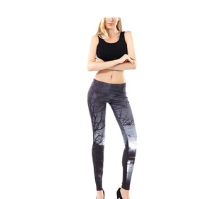 Custom Logo Women's High Waist <b>Flare</b> Yoga <b>Leggings</b> 100% Polyester Breathable Quick Dry with Belt - Product Image 2