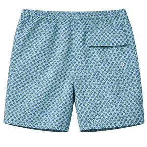 Shorts de bain recyclés pour hommes, motif inspiré du perroquet vert, séchage rapide, avec taille élastique et poches à cordon - Product Image 2