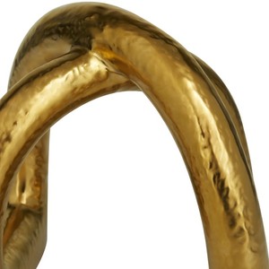 Sculpture de chaîne en porcelaine dorée Sculpture décorative de table en accent d'art moderne Sculpture dorée pour la décoration intérieure Sculpture polie moderne - Product Image 3