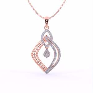 Ensemble de pendentifs de déclaration micro-pavés en diamant de laboratoire taillé en brillant en or 14K personnalisé avec boucles d'oreilles bijoux délicats étincelants - Product Image 1