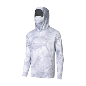 Wholesale Custom High Quality Mens Fishing Wear Polyester/Cotton Quick Dry Breathable Long Sleeve Performance UPF 50 Front - Product Image 1