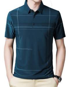 OEM hombres para Polo Camiseta 100% algodón tejido de punto de secado rápido transpirable manga corta Casual estampado Color sólido precio al por mayor-XL - Product Image 5