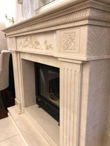 Cheminée de conception moderne personnalisée en grès haut de gamme Manteau en pierre de marbre naturel pour l'extérieur Salon Hotel Resorts Villas - Product Image 6