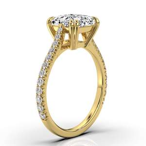 Anillo de compromiso de oro sólido de 14K y 18K hecho a mano, banda de aniversario de Boda nupcial personalizada de estilo clásico con diamante para mujer - Product Image 5