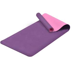 Tapis de yoga TPE antidérapant bicolore pour femmes, usage domestique, 6 mm d'épaisseur, pliable - Product Image 6