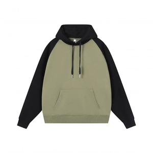 เสื้อฮู้ดโอเวอร์ไซส์ผู้ชาย แขนเสื้อแบบแร็กแลน ผ้าเฟรนช์เทอร์รี่ สีพื้น สไตล์ลำลอง สำหรับฤดูใบไม้ร่วง มีกระเป๋า ดีไซน์เรียบง่าย ทรงปกติ - Product Image 3