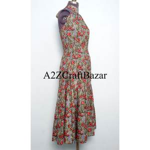 Best Selling Women's 100% Cotton Maxi <b>Dress</b> Handmade <b>Summer</b> Beach Wear floral Print Soft Casual <b>Boho</b> Style Natural Free - Product Image 2