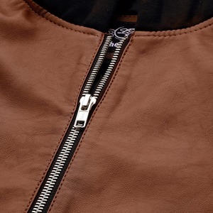 Veste Letterman en laine et cuir véritable pour hommes, veste noire avec logos brodés et étiquettes pour hommes - Product Image 6